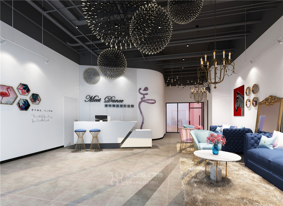 宏鈺堂舞蹈培訓案例-美特舞蹈塑形空間設計施工方案-接大廳效果圖 宏鈺堂舞蹈培訓案例-美特舞蹈塑形空間設計施工方案-接大廳效果圖