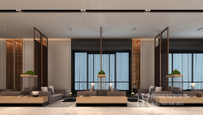 鄭州康橋地產一號院現代中式售樓部休閑區裝修設計效果圖 鄭州康橋地產一號院現代中式售樓部休閑區裝修設計效果圖