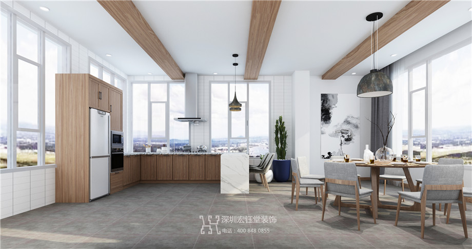 鄭州億鴻科技總部辦公室茶水間裝修設計方案