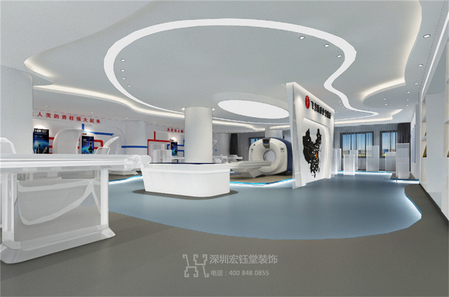 鄭州辦公展廳裝修設計效果圖-飛龍醫療展廳-宏鈺堂裝飾案例