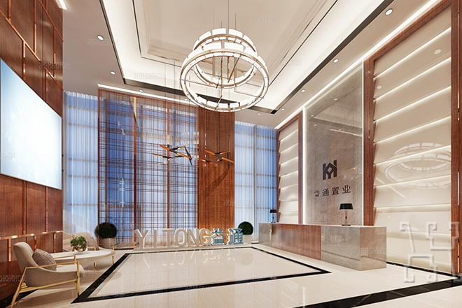 鄭州益通置業售樓部裝修設計案例-現代奢華風售樓部設計