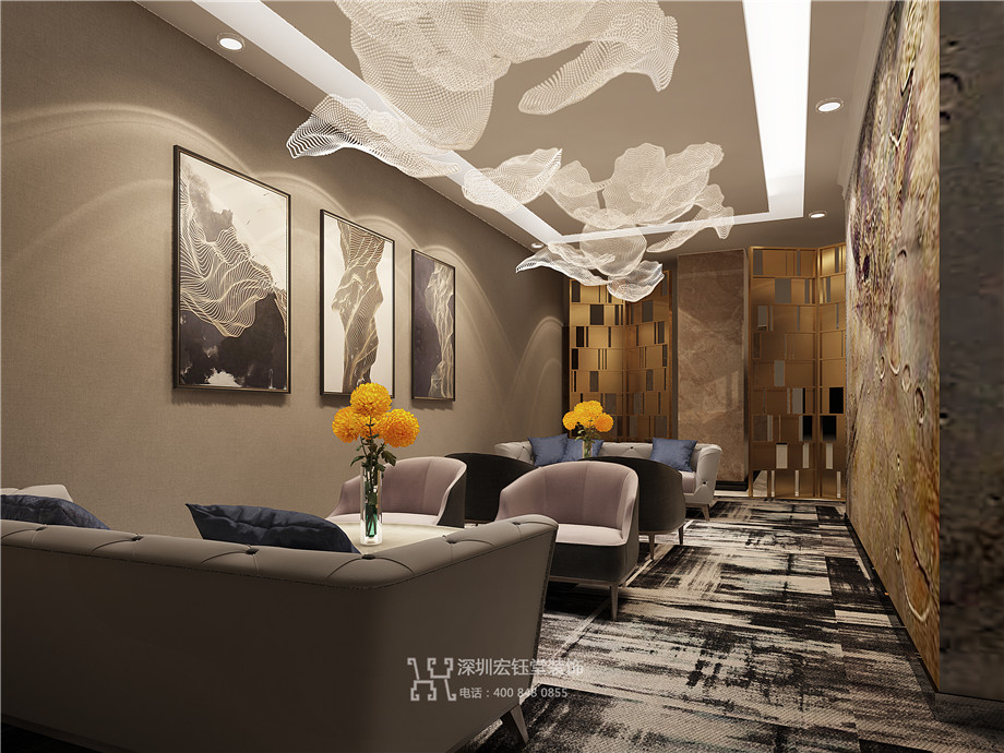 鄭州九龍國際售樓部VIP接待區裝修設計方案 鄭州九龍國際售樓部VIP接待區裝修設計方案