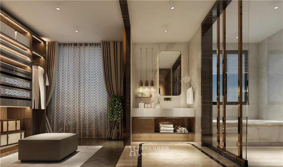 濮陽江南里現代中式別墅樣板間衣帽間裝修設計方案 濮陽江南里現代中式別墅樣板間衣帽間裝修設計方案