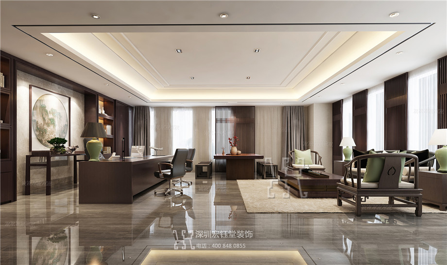 河南鼎力電力公司中式董事長(zhǎng)辦公室裝修設(shè)計(jì)效果圖 河南鼎力電力公司中式董事長(zhǎng)辦公室裝修設(shè)計(jì)效果圖