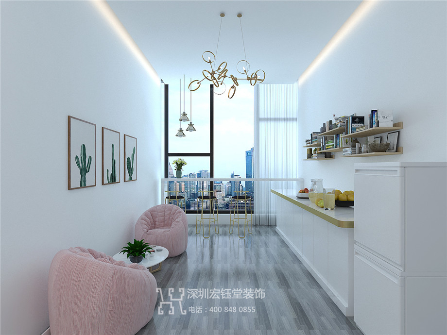  鄭州Dance少兒語言舞蹈培訓裝修設計案例-接待區效果圖