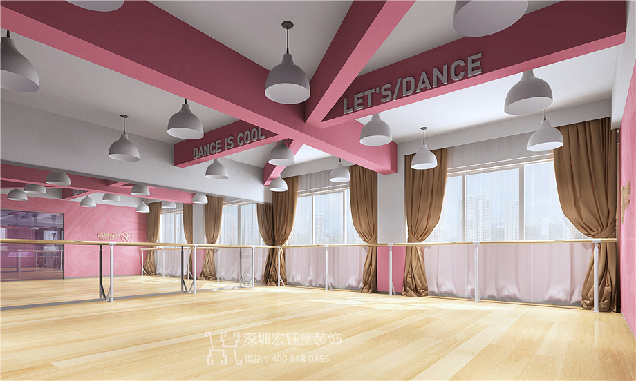 鄭州亞楠舞蹈藝術培訓學校裝修設計效果圖-排練室設計效果圖