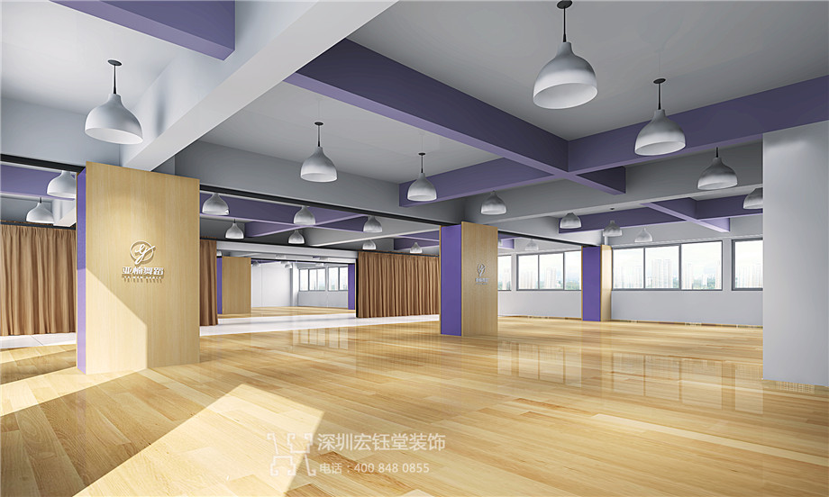 鄭州亞楠舞蹈藝術培訓學校裝修設計效果圖-舞蹈教室效果圖