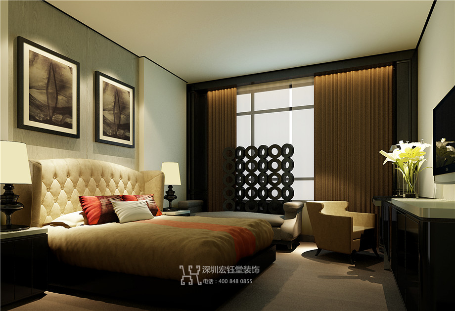 鄭州新浙商精品商務酒店大床房裝修設計效果圖