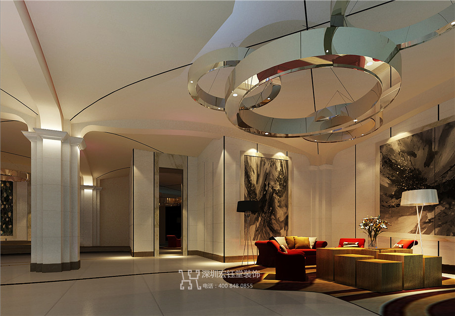 鄭州新浙商精品商務酒店大堂裝修設計效果圖