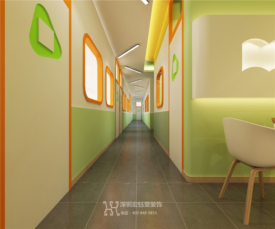 鄭州小書童連鎖教育培訓機構走廊裝修設計方案