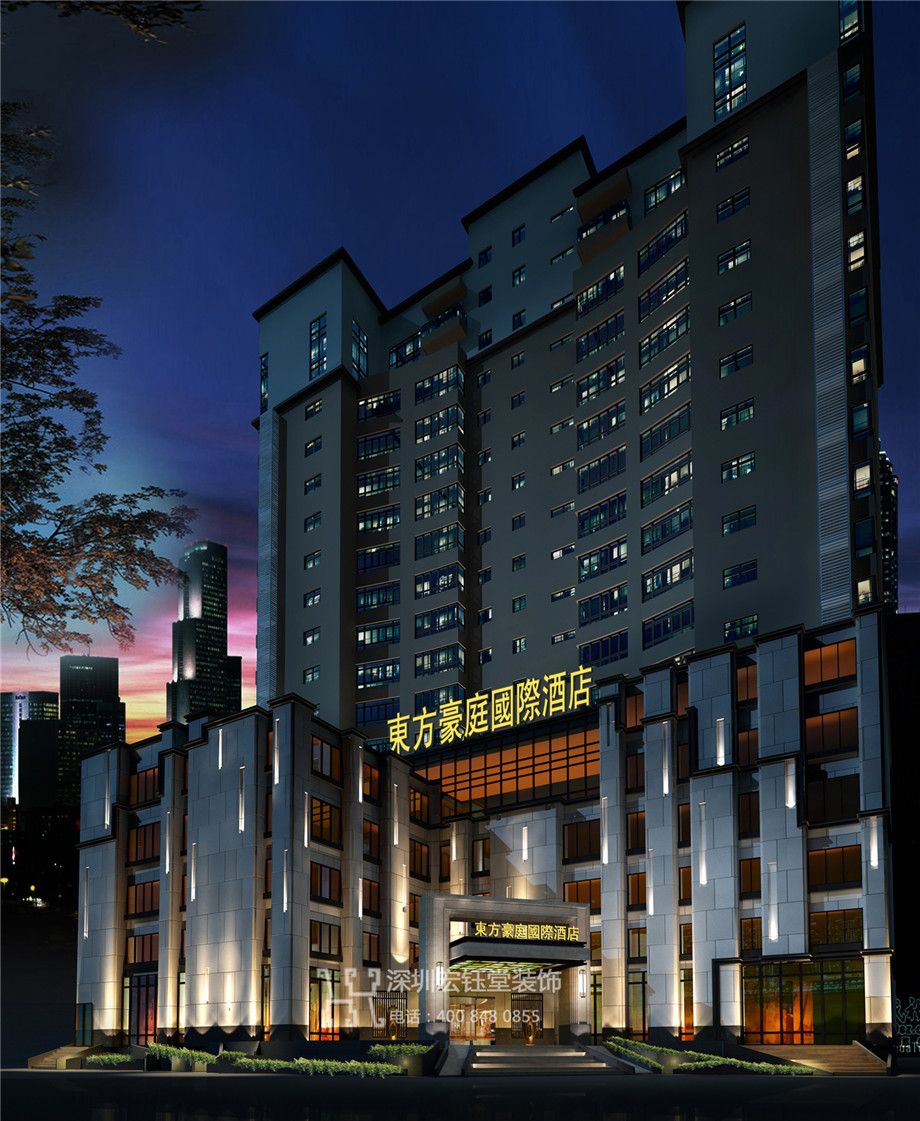 開封東方豪庭精品商務酒店外觀裝修設計效果圖