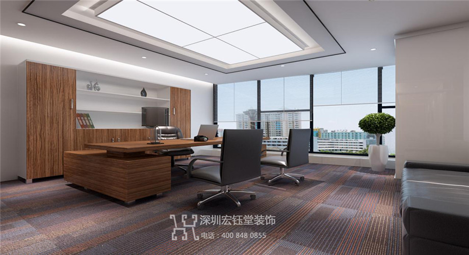 鄭州生物科技公司現代風總經理辦公室裝修設計方案 鄭州生物科技公司現代風總經理辦公室裝修設計方案