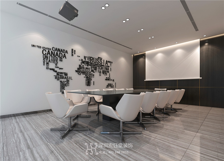 鄭州新泰和通信工程公司辦公室會議室裝修設計效果圖