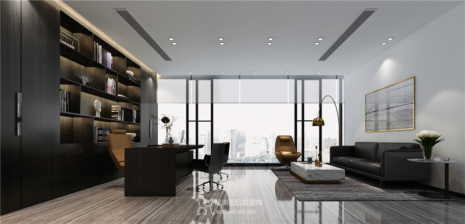 鄭州新泰和通信工程公司總經理辦公室裝修設計方案