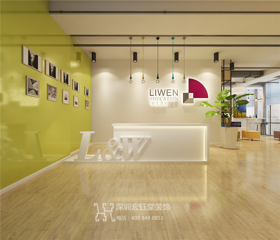 鄭州俐文教育培訓機構前臺接待裝修設計案例 鄭州俐文教育培訓機構前臺接待裝修設計案例