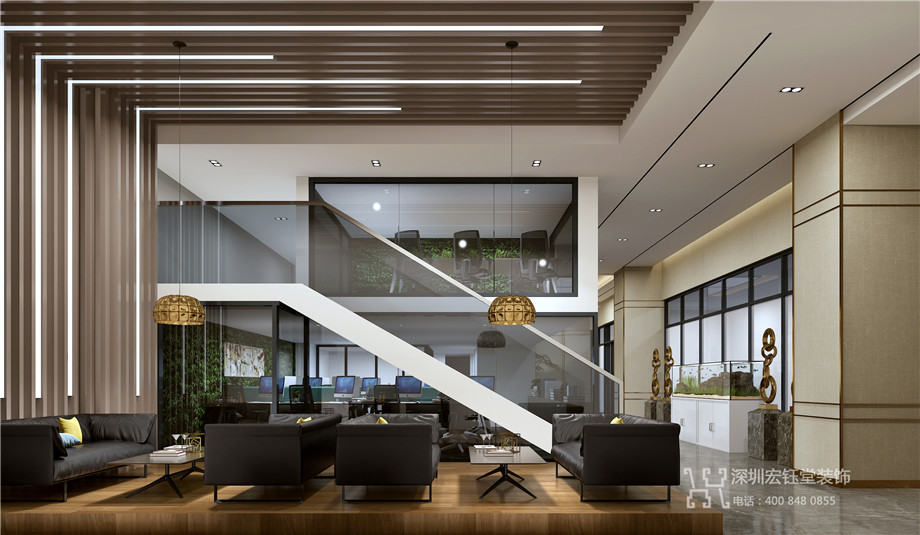 河南二十冶集團新中式辦公室裝修設(shè)計方案