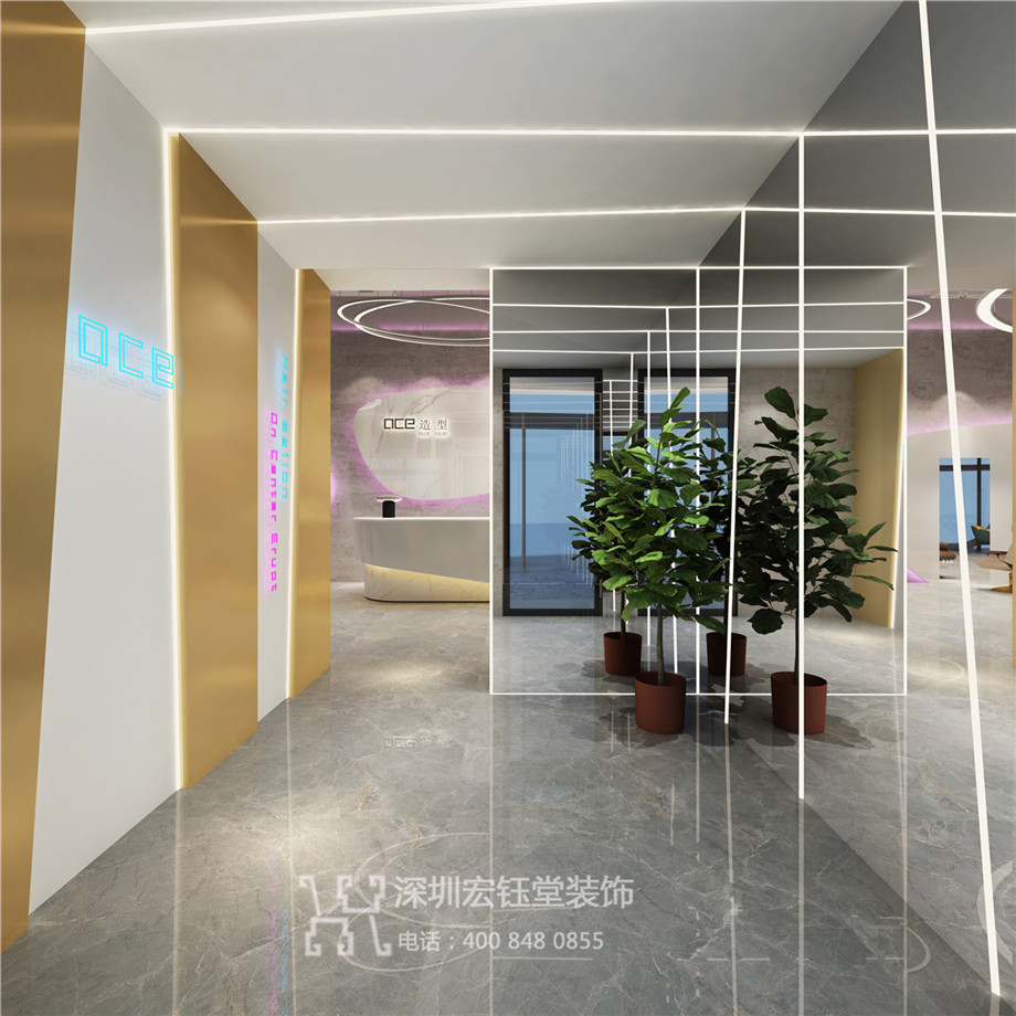 鄭州OCE時尚造型美發沙龍裝修設計效果圖