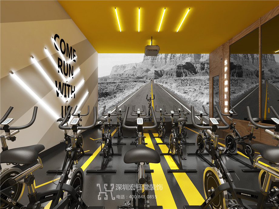 鄭州中奧時尚健身房裝修設計案例效果圖