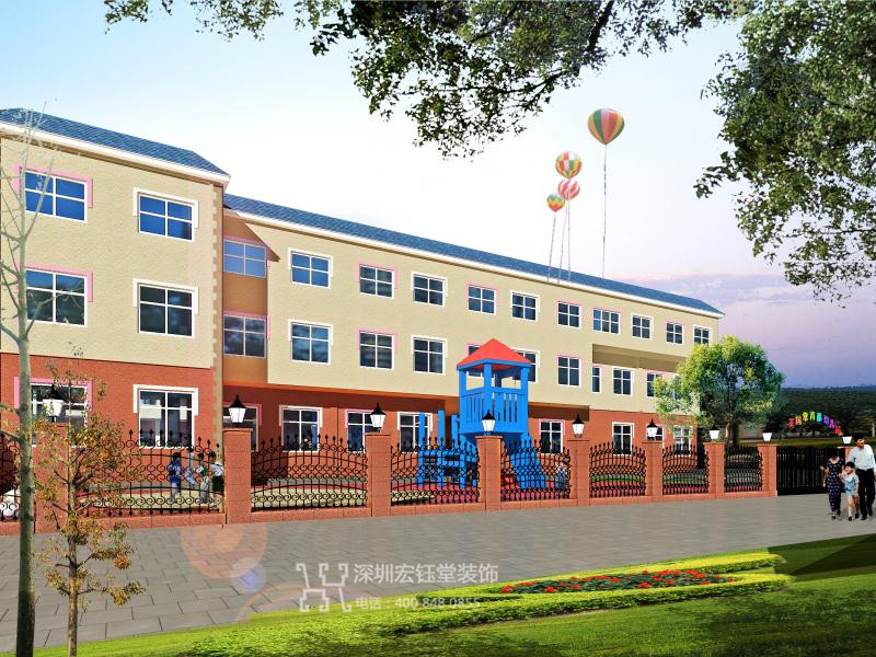 鄭州美國艾利特高端幼兒園建筑外觀裝修設計效果圖 鄭州美國艾利特高端幼兒園建筑外觀裝修設計效果圖