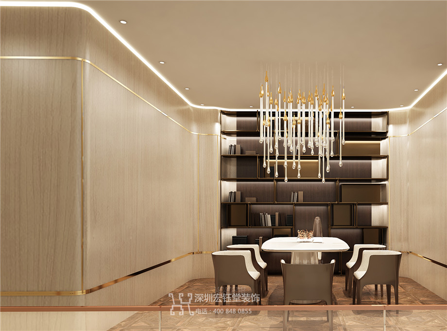 鄭州建業聯邦新城鄒公館別墅餐廳裝修設計方案
