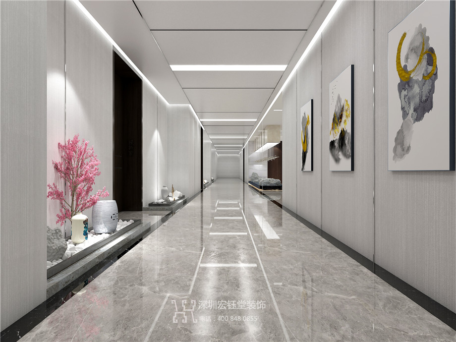 鄭州市市場發展投資有限公司整層辦公室裝修案例-辦公室走廊設計效果圖 鄭州市市場發展投資有限公司整層辦公室裝修案例-辦公室走廊設計效果圖