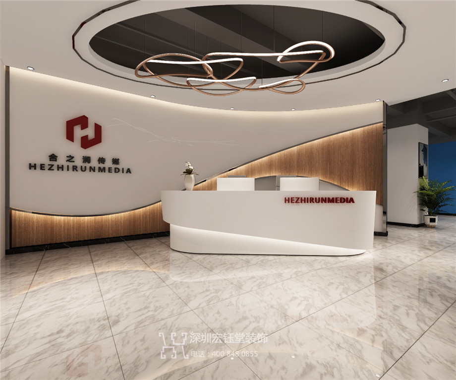 河南合之潤傳媒公司3000平辦公室裝修案例