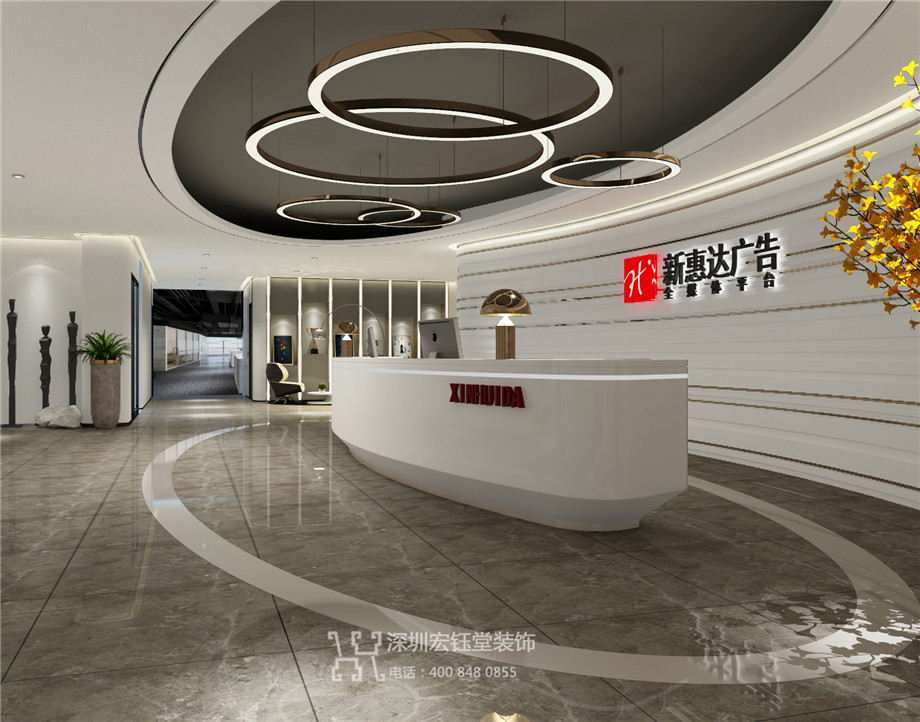 河南合之潤傳媒公司3000平辦公室裝修案例