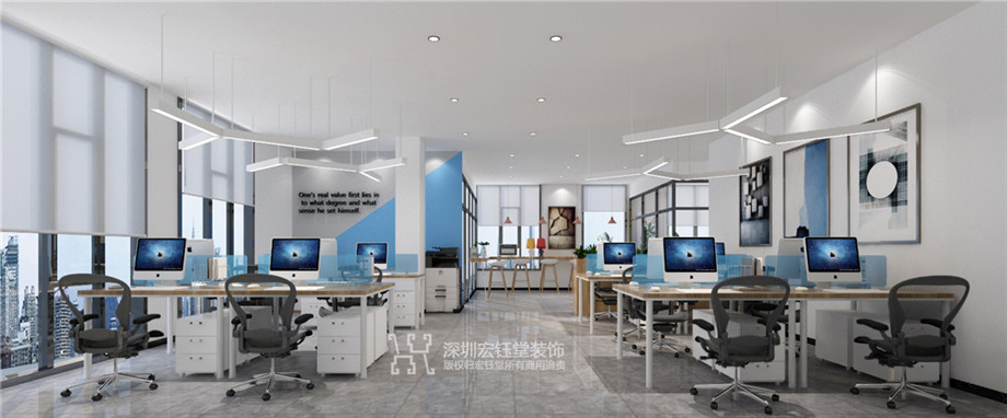 鄭州硬制品公司辦公室裝修設計案例