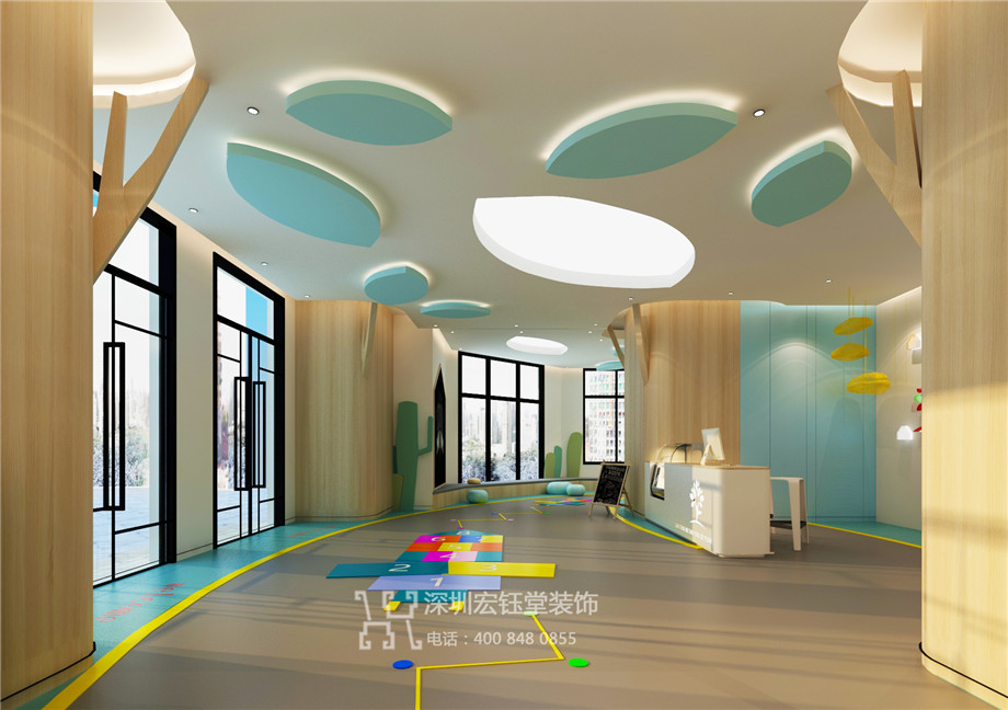 鄭州藍亭貝樹幼兒園裝修設計效果圖-大廳設計方案