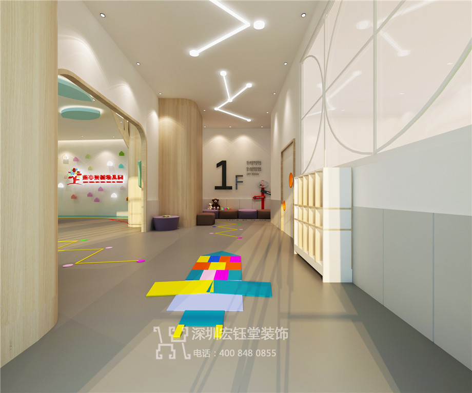 鄭州藍亭貝樹幼兒園裝修設計效果圖-走廊設計方案