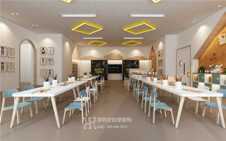 鄭州藍亭貝樹幼兒園裝修設計效果圖-教室設計方案