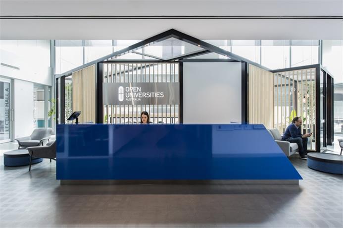 在線教育培訓公司辦公室前臺裝修實景圖 在線教育培訓公司辦公室前臺裝修實景圖