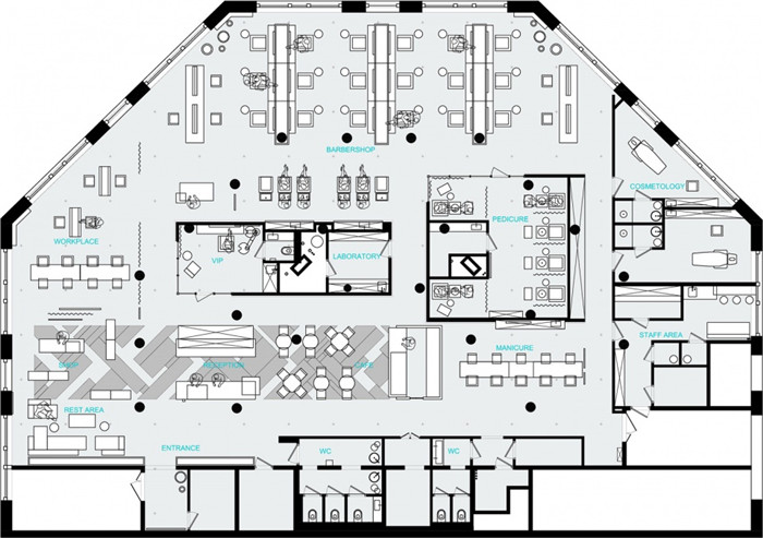 美容美發美甲沙龍會所平面設計方案 美容美發美甲沙龍會所平面設計方案