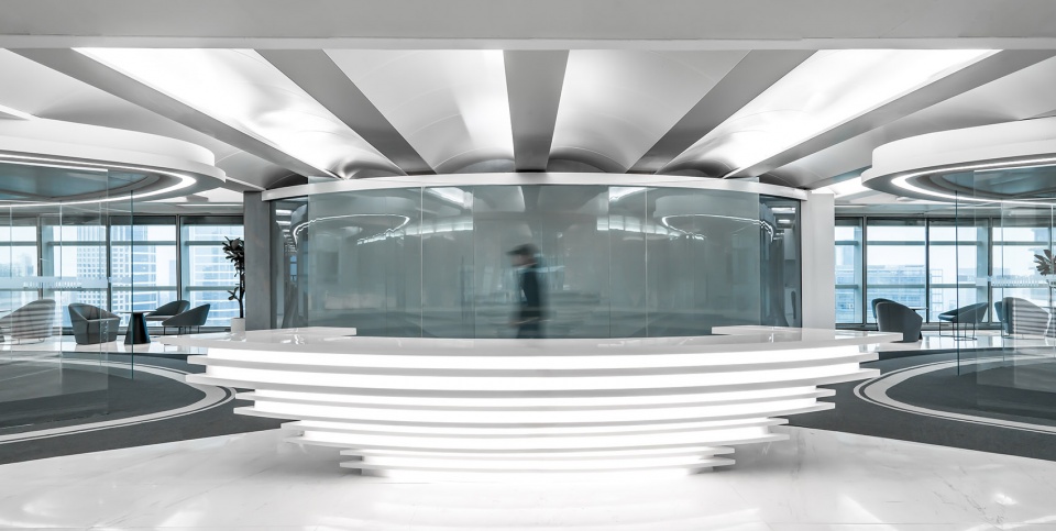 科技感辦公室前臺裝修設計圖 科技感辦公室前臺裝修設計圖