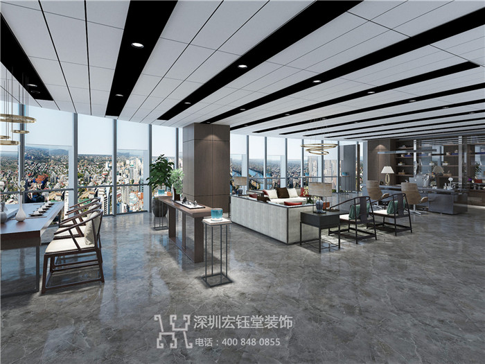 河南光大路橋工程公司總經理辦公室裝修效果圖