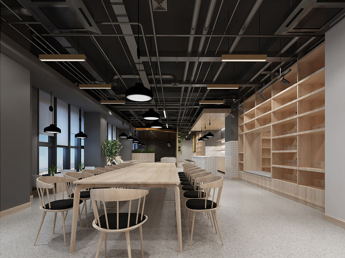 原木色時尚簡約風少兒英語培訓機構裝修效果圖