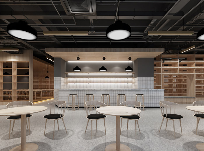 原木色時尚簡約風少兒英語培訓機構裝修效果圖