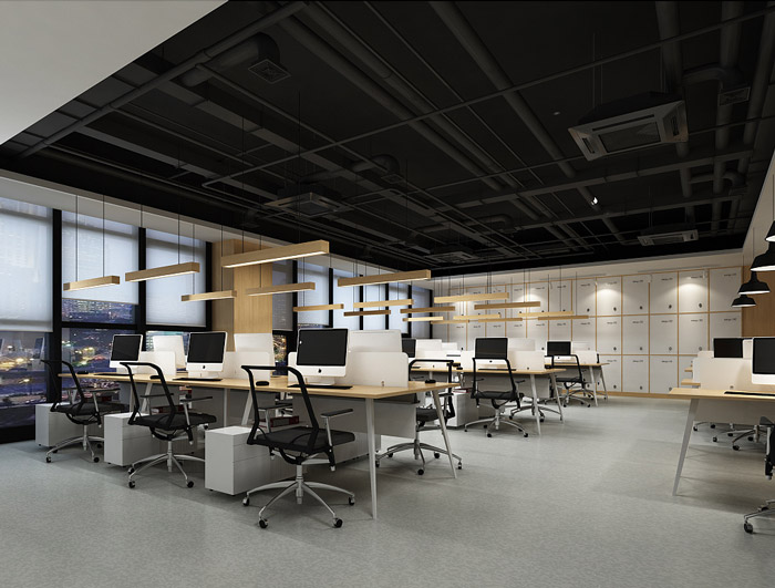 原木色時尚簡約風少兒英語培訓機構辦公室裝修效果圖