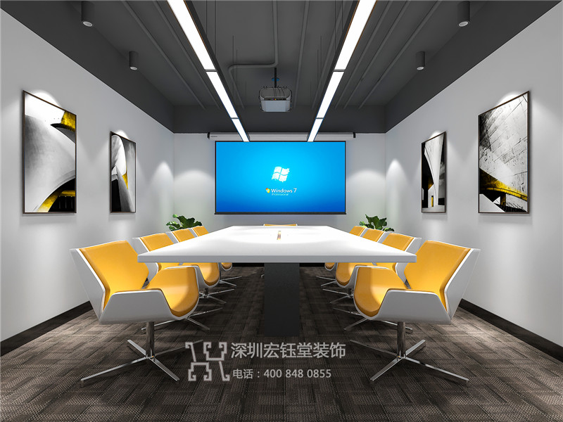 鄭州金擎科技公司辦公室會議室裝修效果圖 鄭州金擎科技公司辦公室會議室裝修效果圖