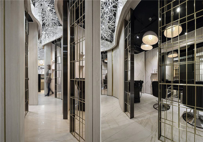 精致大氣的高端美發(fā)沙龍會(huì)所裝修設(shè)計(jì)實(shí)景圖