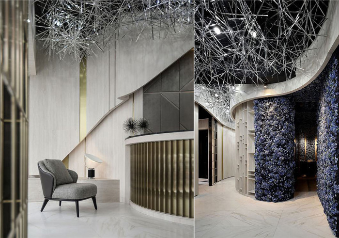 精致大氣的高端美發(fā)沙龍會(huì)所裝修設(shè)計(jì)實(shí)景圖