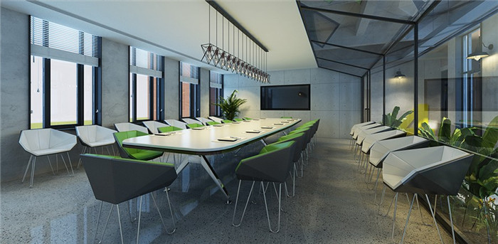 動漫公司工業風辦公室會議室裝修設計效果圖