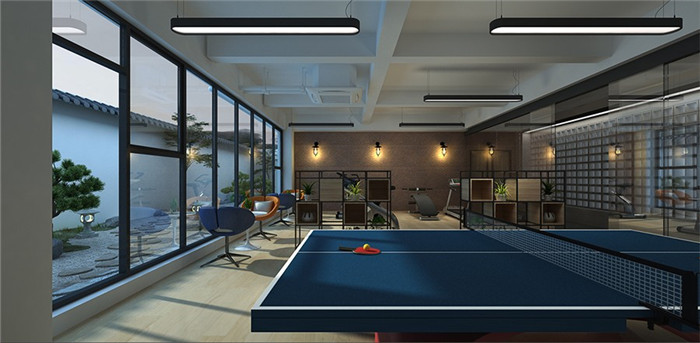 動漫公司工業風辦公室休閑區裝修設計實景圖