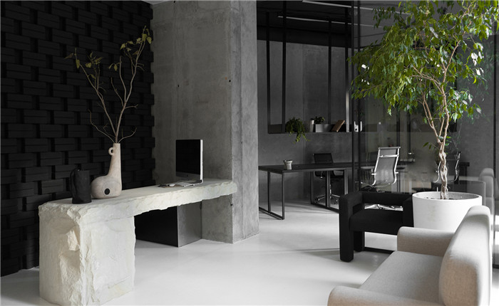 極簡風辦公室大廳裝修設計效果圖