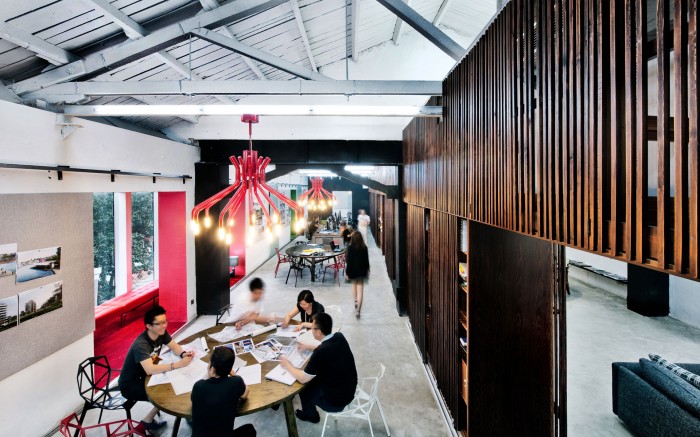 現(xiàn)代潮流時尚辦公室裝修設計實景圖