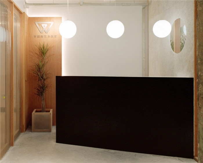 國(guó)際藝術(shù)教育中心接待臺(tái)裝修設(shè)計(jì)效果圖