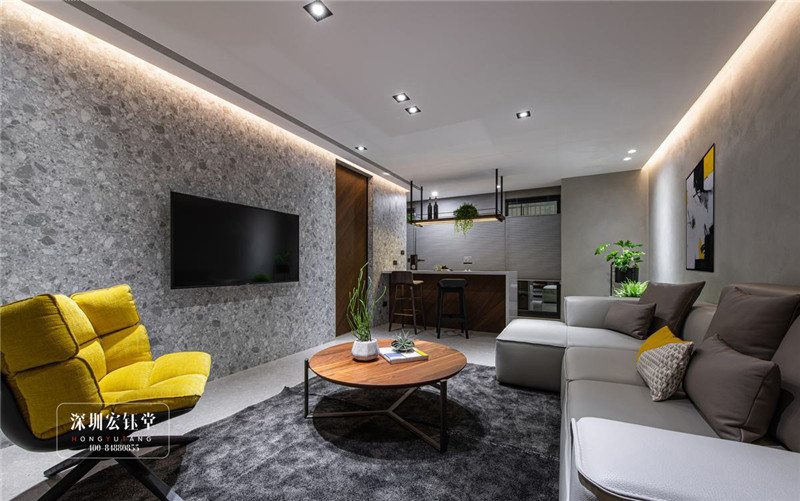 鄭州現代風三層獨棟別墅起居室裝修設計案例