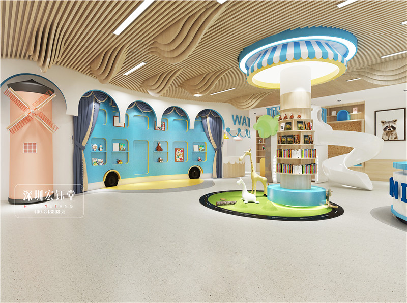 鄭州維貝尼早教接待大廳裝修設(shè)計方案
