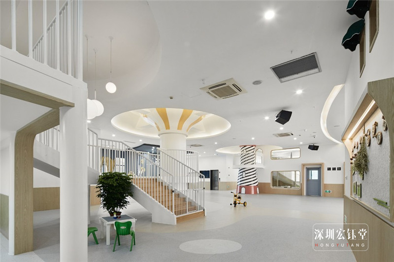 貝貝樹創意幼兒園樓梯裝修設計案例