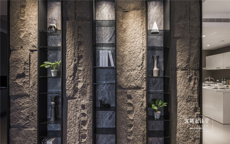 鄭州280平現代禪意萬公館別墅玄關裝修設計方案